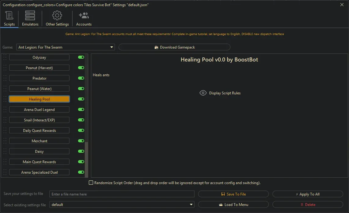 Ant Legion Bot - Healing Pool