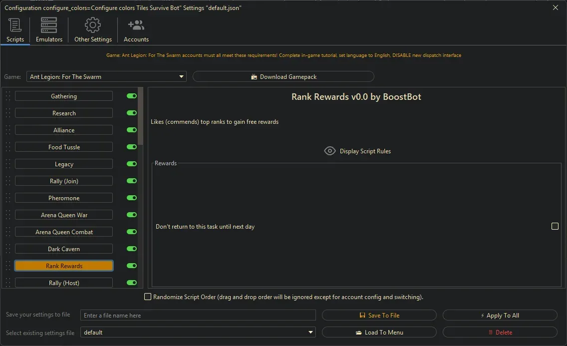 Ant Legion Bot - Rank Rewards