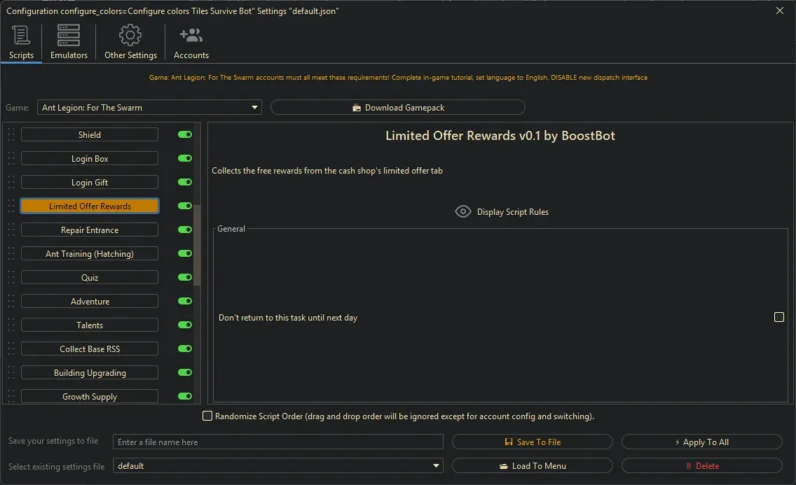 Ant Legion Bot - Limited Offer Rewards
